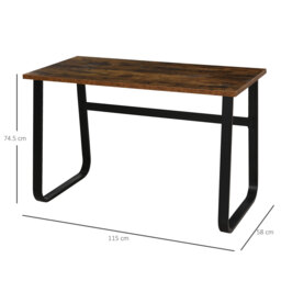 HOMCOM Writing Desk Workstation Center Laptop Table Industrial Design Furniture for Home Office Study Use - Aosom UK - thumbnail 3