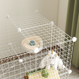 PawHut DIY 36 Panel Pet Playpen Metal Wire Fence for Chinchilla, Hedgehog, Bunny, Indoor, Outdoor Use, White - thumbnail 9