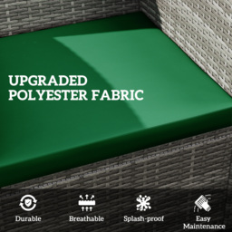 Outsunny Outdoor Seat Cushion Pads for Rattan Furniture, 3 PCs Garden Furniture Cushions, Green - thumbnail 5