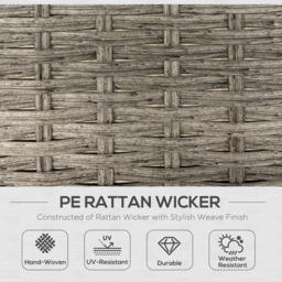 Outsunny 6 Pieces Outdoor PE Rattan Garden Furniture, Patio Wicker Sectional Conversation Corner Sofa w/ Liftable Coffee Table, Light Grey - Aosom UK - thumbnail 5
