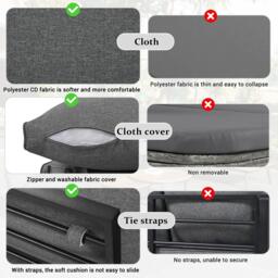 Modular Garden Sofa Set with Washable Zip-Off Cushion Covers, Versatile Garden Lounge Set for Patio, 160L × 64W × 75H cm, Gray - Aosom UK - thumbnail 7