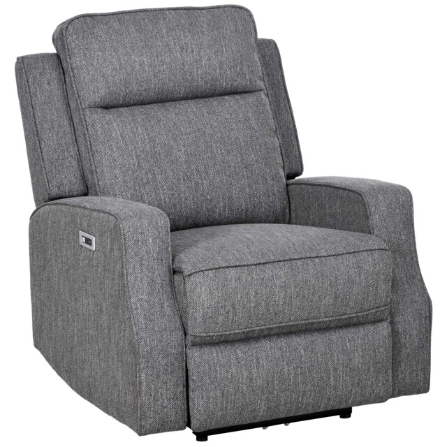 HOMCOM 150° Electric Reclining Chair, Armchair with Adjustable Leg Rest, USB Port, Charcoal Grey - Aosom UK - image 1