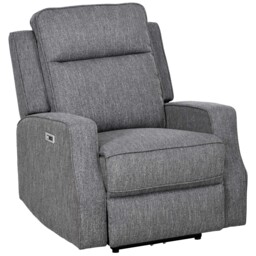 HOMCOM 150° Electric Reclining Chair, Armchair with Adjustable Leg Rest, USB Port, Charcoal Grey - Aosom UK
