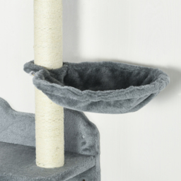 PawHut Wall-Mounted Cat Shelf Set, 4-Piece with Scratching Post, Space-Saving Design for Indoor Cats, Grey - Aosom UK - thumbnail 8
