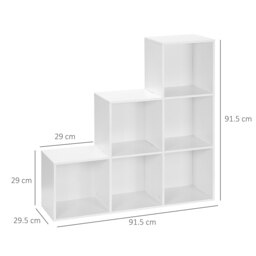 HOMCOM 3-Tier 6 Cube Shelving Unit: Organised Storage Solution for Home & Office, Pristine White - Aosom UK - thumbnail 3