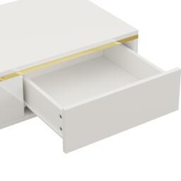 Spacious Coffee Table with 2 Hidden Drawers, Versatile Room Table for Italian-Style Rooms or Cream-Toned Spaces, 100L x 50W x 36H cm, White - Aosom UK - thumbnail 9