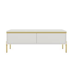 Spacious Coffee Table with 2 Hidden Drawers, Versatile Room Table for Italian-Style Rooms or Cream-Toned Spaces, 100L x 50W x 36H cm, White - Aosom UK - thumbnail 2