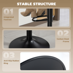 HOMCOM Bar Stools Set of 2, Modern Swivel Barstools with Footrest for Kitchen Island and Dining Room, Brown - thumbnail 7