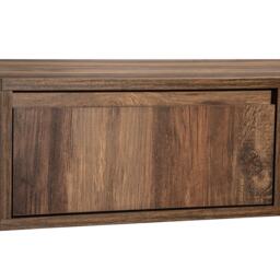 Wood Coffee Table with Handleless Drawer and Doublesided Storage, Settee Side Table with Industrial Design, 106.4x60x40 cm, Black+Gray - Aosom.UK - thumbnail 6