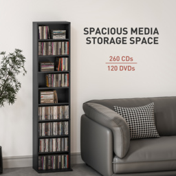 HOMCOM 260 Narrow CD Storage Unit - Black - thumbnail 4