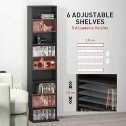 HOMCOM 260 Narrow CD Storage Unit - Black - thumbnail 5