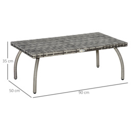 Outsunny Rattan Alfresco Table: Weather-Defying Wicker Companion for Patio, Garden & Balcony, Grey - Aosom UK - thumbnail 3
