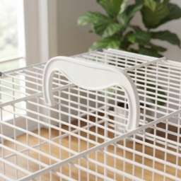 PawHut Bird Cage Foldable Portable Budgie Cage with Wooden Perch 2 Bowls for Travel 49 x 31 x 40 cm Black - thumbnail 9