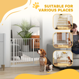 PawHut Wide Dog Safety Gate, with Door Pressure, for Doorways, Hallways, Staircases - White - Aosom UK - thumbnail 7