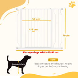 PawHut Wide Dog Safety Gate, with Door Pressure, for Doorways, Hallways, Staircases - White - Aosom UK - thumbnail 3