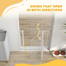 PawHut Wide Dog Safety Gate, with Door Pressure, for Doorways, Hallways, Staircases - White - Aosom UK - thumbnail 8