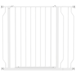 PawHut Wide Dog Safety Gate, with Door Pressure, for Doorways, Hallways, Staircases - White - Aosom UK