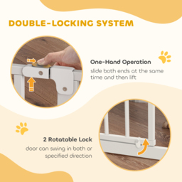 PawHut Wide Dog Safety Gate, with Door Pressure, for Doorways, Hallways, Staircases - White - Aosom UK - thumbnail 5