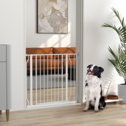 PawHut Wide Dog Safety Gate, with Door Pressure, for Doorways, Hallways, Staircases - White - Aosom UK - thumbnail 2