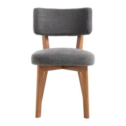 Stylish Mid-Century Dining Chairs with Ergonomic Backrest, Comfortable Upholstered Side Chairs for Dining Room, 47L x 54.5W x 77H cm, Beige - Aosom UK - thumbnail 2