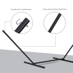 Outsunny 3.6m Extra-long Universal Hammock Stand Metal Frame Garden Camping Picnic Outdoor Patio Replacement – Stand Only - thumbnail 5