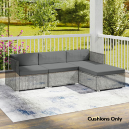 Outsunny 7-Piece Patio Furniture Cushions, Outdoor Loveseat Cushion with Removable Covers for Rattan Furniture, 60x60 cm, Dark Grey - thumbnail 8