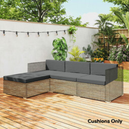 Outsunny 7-Piece Patio Furniture Cushions, Outdoor Loveseat Cushion with Removable Covers for Rattan Furniture, 60x60 cm, Dark Grey - thumbnail 9
