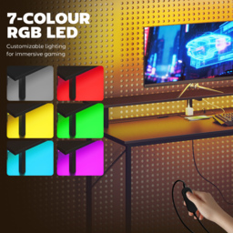 HOMCOM 147cm Gaming Desk with Charging Station and Monitor Stand, Computer Table for Home Office with RGB Lights, Black - thumbnail 5