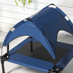 PawHut Raised Cooling Pet Bed, Breathable Mesh, Washable, for Small to Medium Dogs, 76 x 61 x 69.5cm, Dark Blue - Aosom UK - thumbnail 8