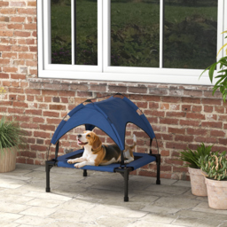 PawHut Raised Cooling Pet Bed, Breathable Mesh, Washable, for Small to Medium Dogs, 76 x 61 x 69.5cm, Dark Blue - Aosom UK - thumbnail 2