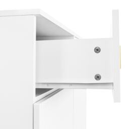 Elegant Sideboard with Adjustable Shelves and Gold-Plated Accents, Cabinet Ideal for Space-Saving Room, 83L x 35W x 101H cm, White+Gold - Aosom UK - thumbnail 8
