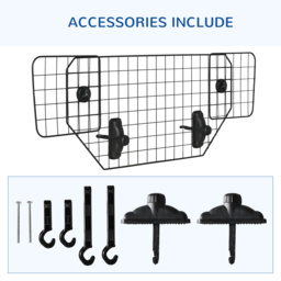 PawHut Dog Guard for Cars Adjustable Boot Barrier Metal Mesh Pet Headrest, 90-120W x 40.5H cm - Aosom UK - thumbnail 8