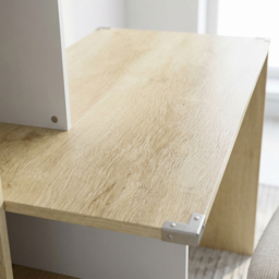 HOMCOM Computer Desk, Office Desk with Bookshelf, File Drawer and Legal Hanging File Holders, Oak Wood Effect - thumbnail 9