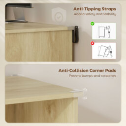 HOMCOM Computer Desk, Office Desk with Bookshelf, File Drawer and Legal Hanging File Holders, Oak Wood Effect - thumbnail 6