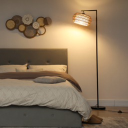 HOMCOM Boho Dimmable Floor Lamp - Black - thumbnail 8