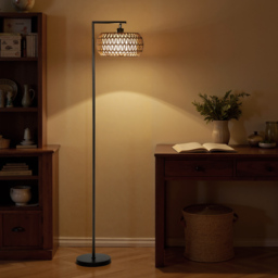 HOMCOM Boho Dimmable Floor Lamp - Black - thumbnail 9