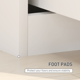 HOMCOM High Gloss Bedside Table Set of 2 - White - thumbnail 6
