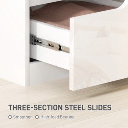 HOMCOM High Gloss Bedside Table Set of 2 - White - thumbnail 7