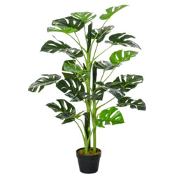 Outsunny Artificial Monstera Delight: Lifelike Cheese Plant w/ 21 Lush Leaves, Nursery Pot for Indoor/Outdoor Tropical Flair, Verdant Green - Aosom UK - thumbnail 1
