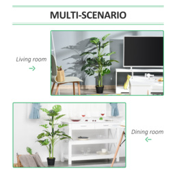 Outsunny Artificial Monstera Delight: Lifelike Cheese Plant w/ 21 Lush Leaves, Nursery Pot for Indoor/Outdoor Tropical Flair, Verdant Green - Aosom UK - thumbnail 5