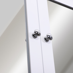 HOMCOM Bathroom Mirror with Storage, 1 Internal Adjustable Shelves, 2 Knob Handles to Open the 2 Doors, White - Aosom UK - thumbnail 8