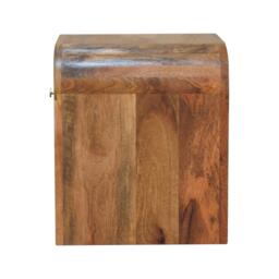 Darcy Solid Mango Wood Bedside Table with Drawer and Clear Natural Finish, Handcrafted Desk for Bedroom, 35L x 45W x 40H cm, Brown - Aosom UK - thumbnail 7