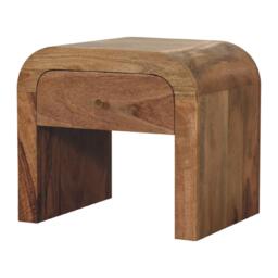 Darcy Solid Mango Wood Bedside Table with Drawer and Clear Natural Finish, Handcrafted Desk for Bedroom, 35L x 45W x 40H cm, Brown - Aosom UK - thumbnail 6