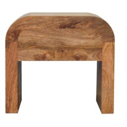 Darcy Solid Mango Wood Bedside Table with Drawer and Clear Natural Finish, Handcrafted Desk for Bedroom, 35L x 45W x 40H cm, Brown - Aosom UK - thumbnail 8