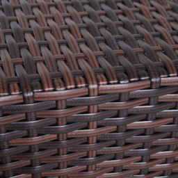 Outsunny Outdoor Patio Rattan Wicker Coffee Table Bistro Side Table w/ Umbrella Hole and Storage Space, Brown - Aosom UK - thumbnail 6