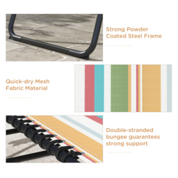 Outsunny Beach Chaise Lounger Pair: 4-Position Adjustable Garden Cots with Metal Frames, Multicoloured - thumbnail 5
