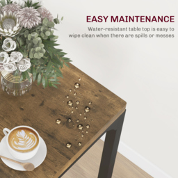 HOMCOM Three-Piece Minimal and Compact Dining Set, Rustic Brown - thumbnail 6