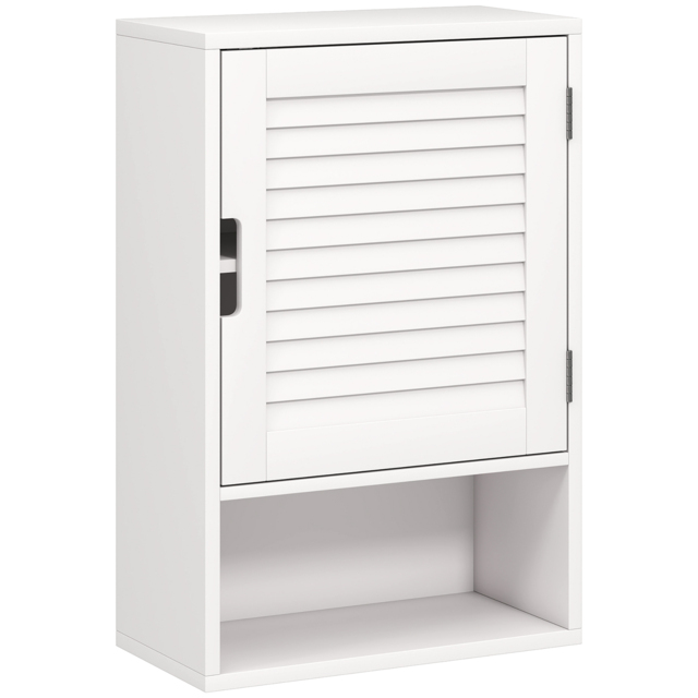 HOMCOM Bathroom Cabinet, Wall Mounted Storage Cabinet with Adjustable Shelves, 40 x 20 x 60 cm, White - image 1
