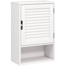 HOMCOM Bathroom Cabinet, Wall Mounted Storage Cabinet with Adjustable Shelves, 40 x 20 x 60 cm, White - thumbnail 1