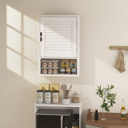 HOMCOM Bathroom Cabinet, Wall Mounted Storage Cabinet with Adjustable Shelves, 40 x 20 x 60 cm, White - thumbnail 9